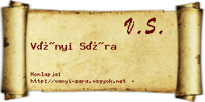 Ványi Sára névjegykártya