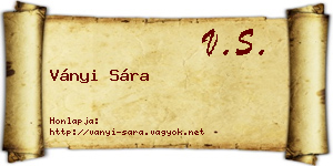 Ványi Sára névjegykártya
