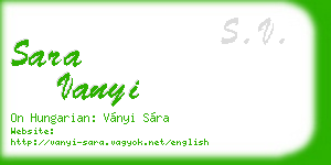 sara vanyi business card