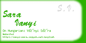 sara vanyi business card